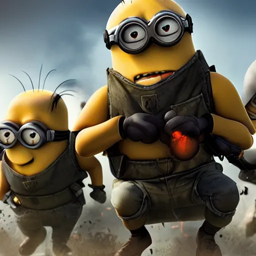 Image similar to battlefield cover art replaced with minions