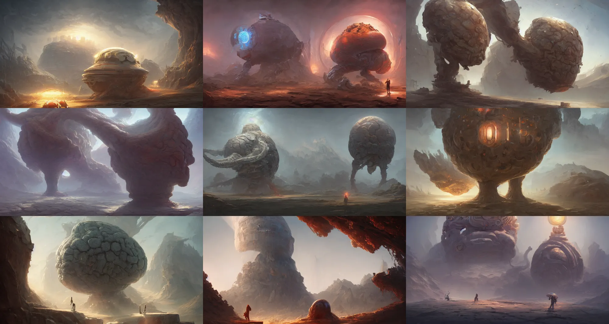 Prompt: the man with the biggest brain in the world, concept art by noah bradley, darek zabrocki, tyler edlin, jordan grimmer, neil blevins, james paick, natasha tan, highly detailed, ultra detailed, ultra realistic, trending on artstation