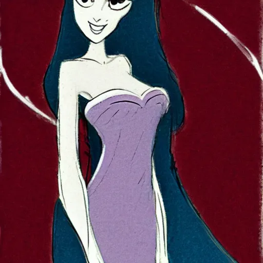 Image similar to milt kahl sketch of victoria justice with tendrils hair style as princess padme from star wars episode 3