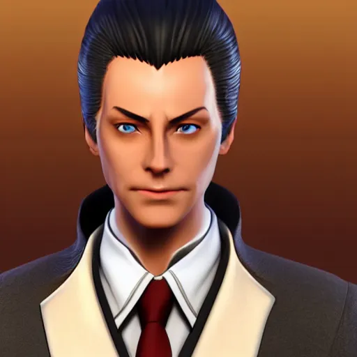 Prompt: a highly detailed portrait of miles edgeworth from ace attorney as a character from arcane, unreal engine, 3 d render