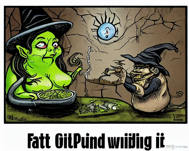 Prompt: fat smelly putrid witch smokin bong. the goblin witch is rotting. the witch burns in sunlight.!dream fat smelly putrid witch smokin bong. the goblin witch is rotting. the witch burns in sunlight.