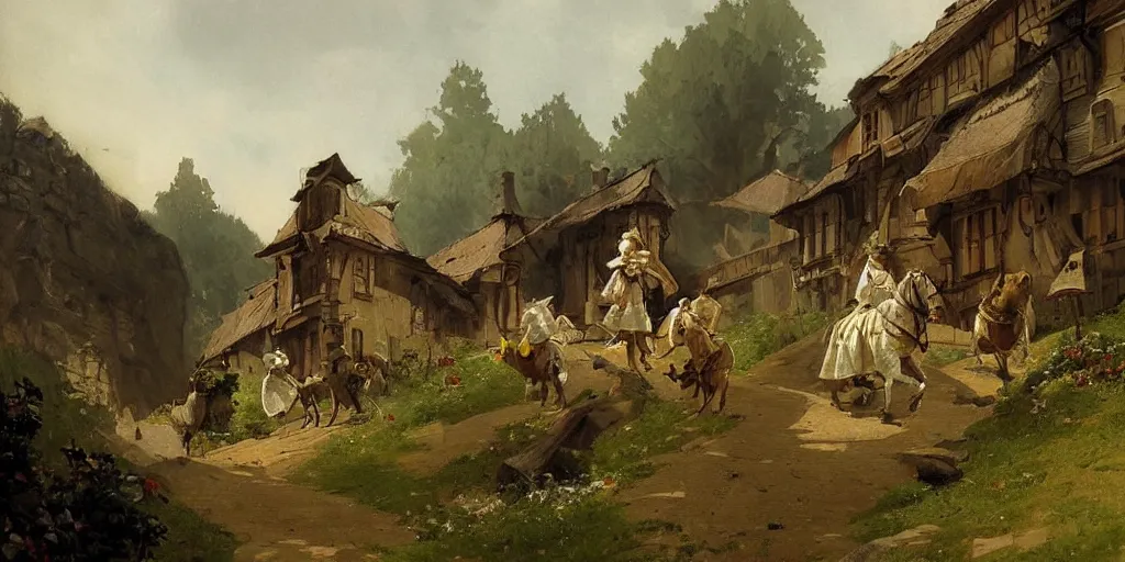 Image similar to gorgeous Carl Spitzweg painting, artstation