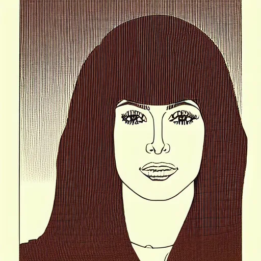 Image similar to “ kim kardashian retro minimalist portrait by jean giraud, moebius starwatcher comic, 8 k ”