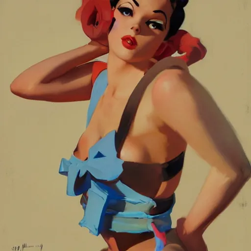 overwatch's tracer in a 1 9 5 0's pinup art,, Stable Diffusion