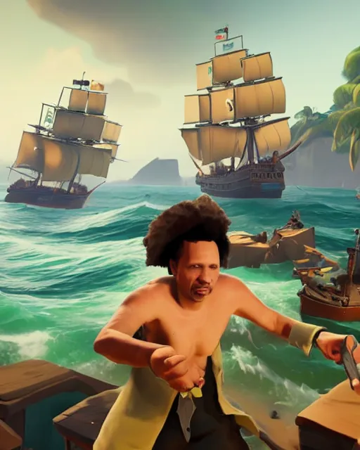 Image similar to a screenshot of Eric Andre in Sea of Thieves (2018)