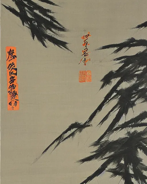 Prompt: a painting by Sesshu Toyo