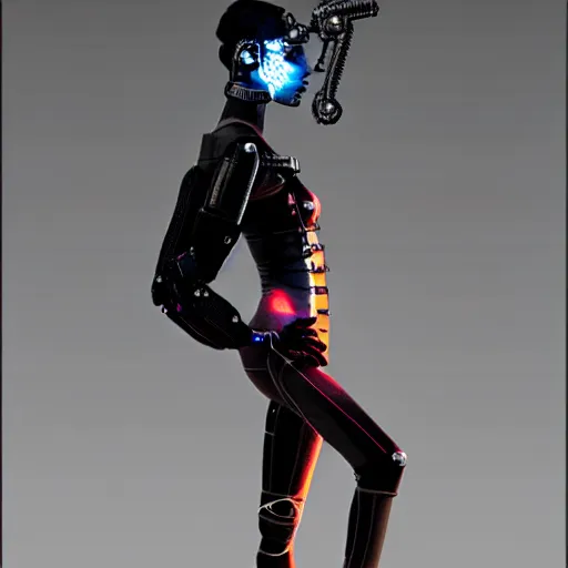 Image similar to cyborg fashion model