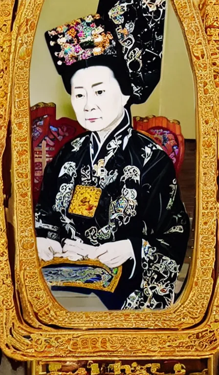 Image similar to Empress Dowager Cixi as an egirl, mirror selfie, iPhone photo