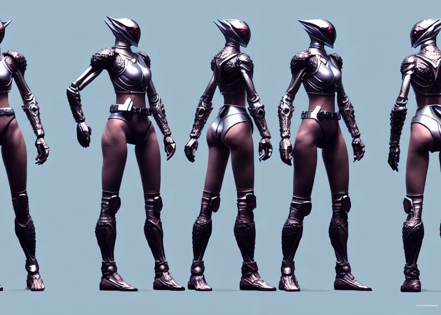 Image similar to character concept art sprite sheet of swan concept female kamen rider, big belt, human structure, concept art, hero action pose, human anatomy, intricate detail, hyperrealistic art and illustration by irakli nadar and alexandre ferra, unreal 5 engine highlly render, global illumination