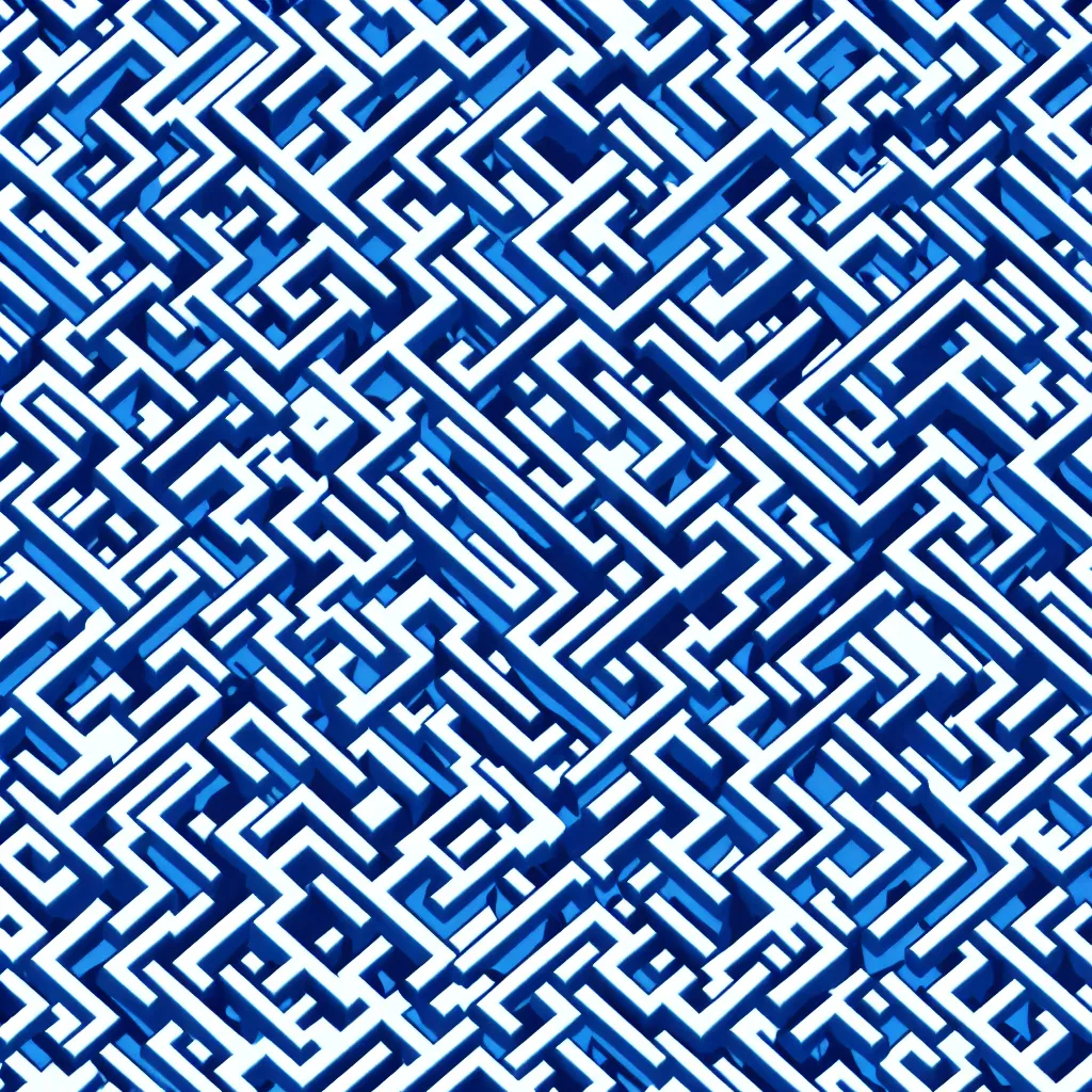 Image similar to seamless blue colored maze texture art, 4k