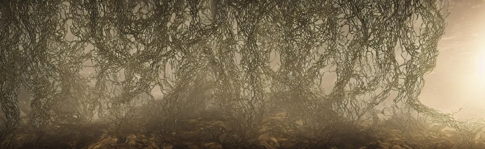 Image similar to tangled vines wallpaper, ultra realistic, intricate, epic lighting, futuristic, 8 k resolution