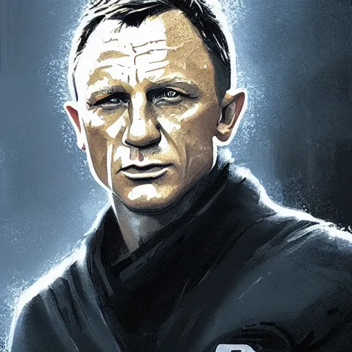 Prompt: portrait of a daniel craig by greg rutkowski, jedi knight, he is 3 5 years old, star wars expanded universe, wearing imperial gear, highly detailed portrait, digital painting, artstation, concept art, smooth, sharp foccus ilustration, artstation hq