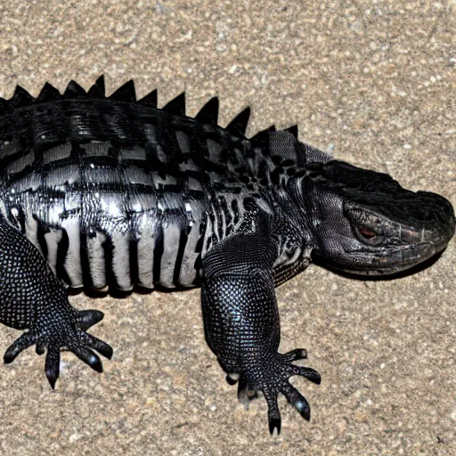 Prompt: Argentine black and white tegu