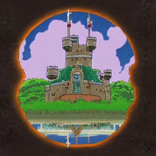 Prompt: studio ghibli themed Hyrule castle, high detail