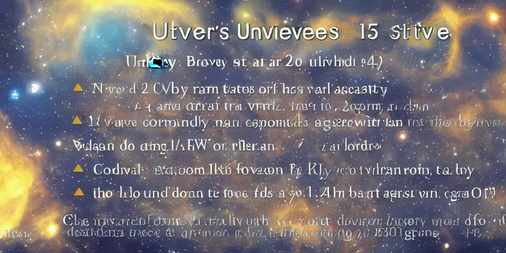 Image similar to Universe starts in 4, 3, 2 ...