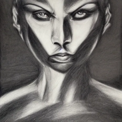 Image similar to The Devil, charcoal portrait