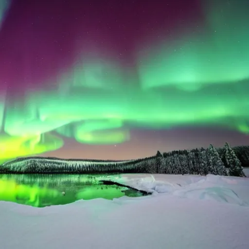 Image similar to ice that has the aurora borealis trapped inside