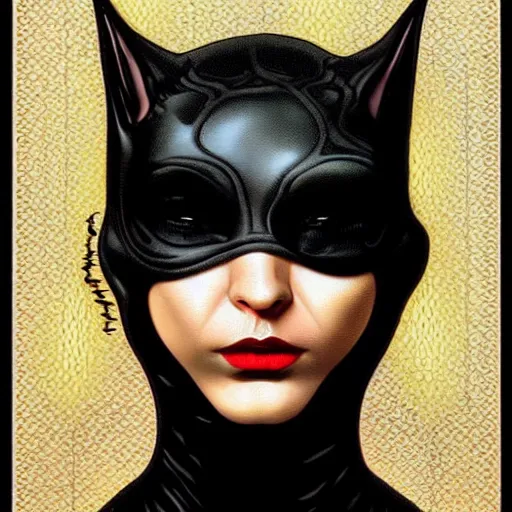 Prompt: catwoman transcendental reality, altered states, intricate, elegant, wavy, zig zag, jagged, varnished, rgb crt scanlines, highly detailed, smooth, sharp focus, award - winning, masterpiece, in the style of tom bagshaw, cedric peyravernay, peter mohrbacher, pinterest, m. c. esther