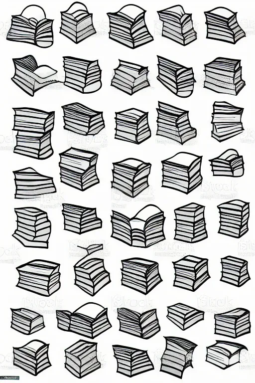 Image similar to books clean cel shaded vector art