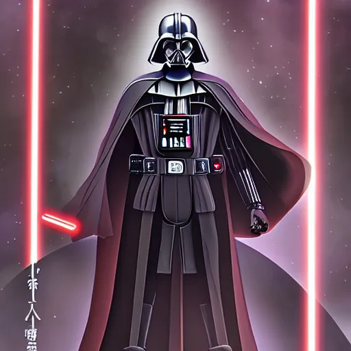 Image similar to Darth Vader as an anime character from Studio Ghibli. Beautiful. 4K.