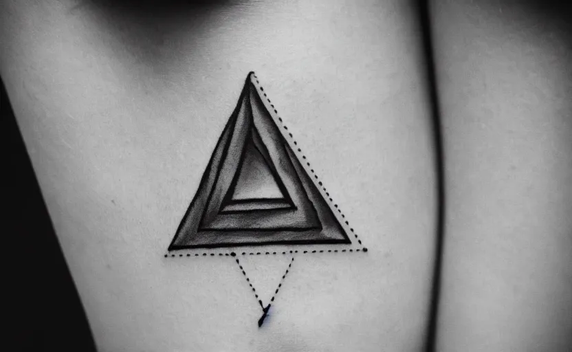 Image similar to handpoke tattoo of a triangle