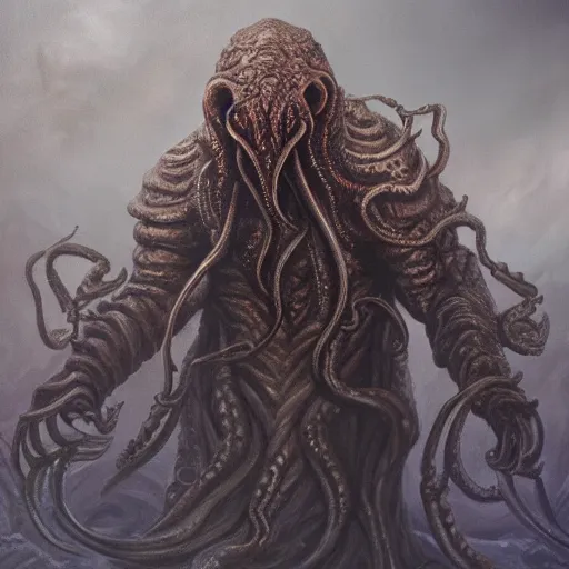 Prompt: Cthulhu, elden ring boss, matte painting, detailed, elden ring, oil on canvas