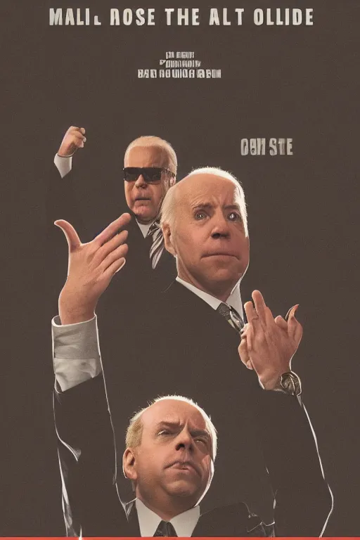 Image similar to minimal movie poster, paul giamatti is united states president joe biden, solid colors, cinematic