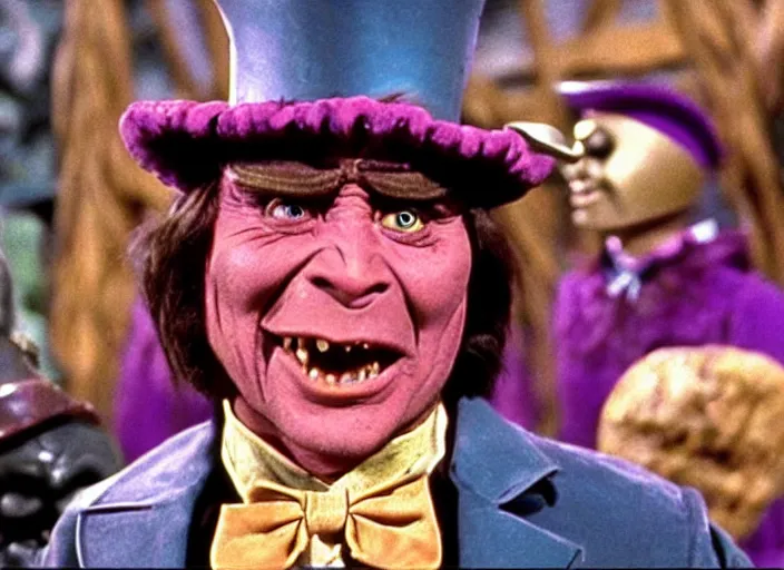 Image similar to film still of An Orc in Willy Wonka's and the Chocolate Factory 1971