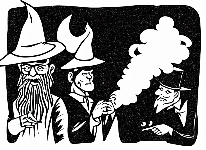 Prompt: yos written in smokes + wizard doing magic