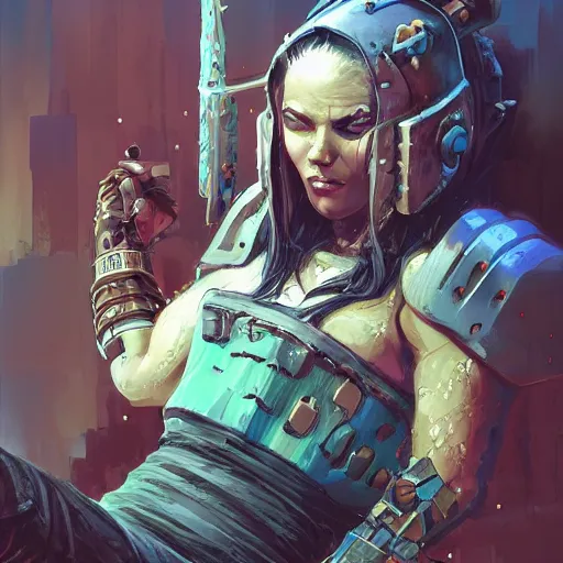 Image similar to cyberpunk viking helmet mask warrior goddess robot ninja fantasy, art gta 5 cover, official fanart behance hd artstation by jesper ejsing, by rhads, makoto shinkai and lois van baarle, ilya kuvshinov, ossdraws