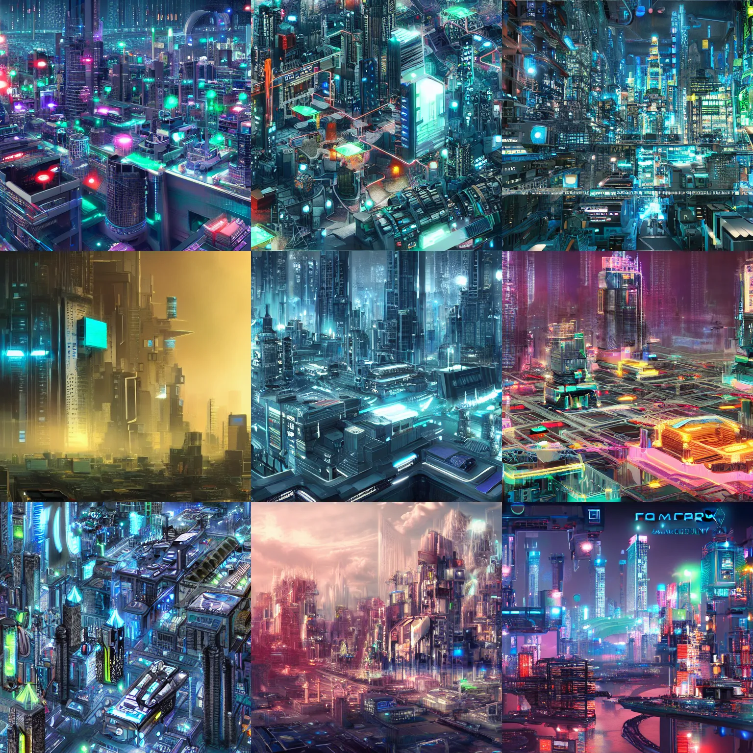 Prompt: computer pcb city futuristic 4k trending on artstation