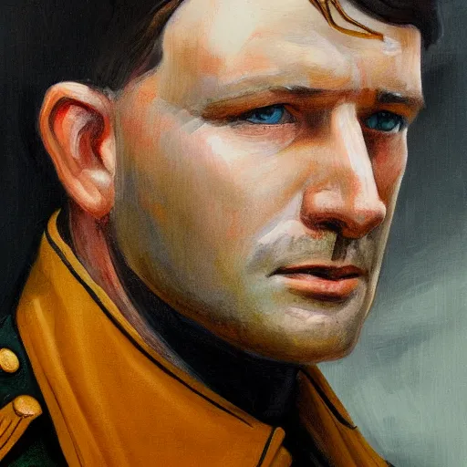 Prompt: portrait painting of Irish rebel Michael Collins, 4K detail