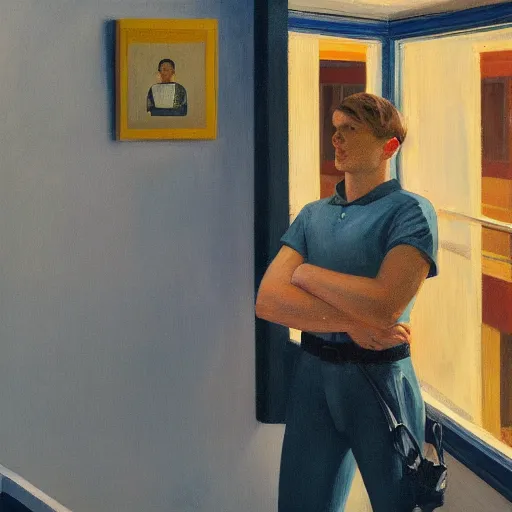 Prompt: a portrait of an astronaut, in the style of Edward Hopper, 4k,