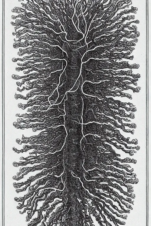 Image similar to “Scientific illustration of human nervous system by Ernst Haeckel”