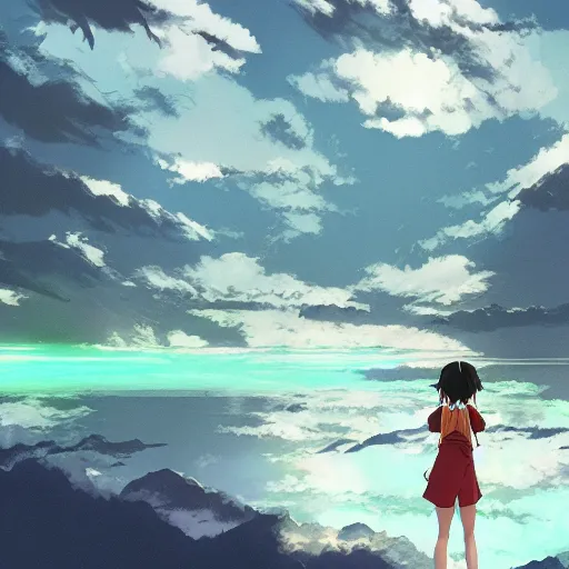 Image similar to Behold my talent and listen to the thunderous applause, Then praise me, Praise my Golden Theater, Anime concept art by Makoto Shinkai