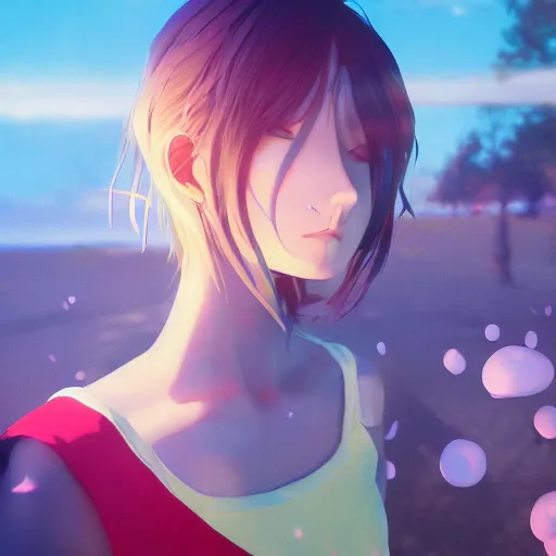 Image similar to photorealistic dramatic liquids anime people render, colorful, atmosphere cinematic, by wlop, by ilyu kuvshinov, by makoto shinkai, shadows, artstation, concept art, super detailed, unreal engine 5, octane render, vfx, houdini, 8 k, super realistic, full body, ufotable studio art style