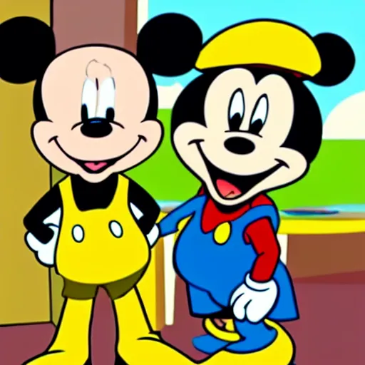 Image similar to walter white in the animation style of mickey mouse clubhouse, cartoon