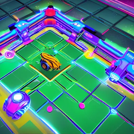 Image similar to futuristic neon arena isometric style by rocket league