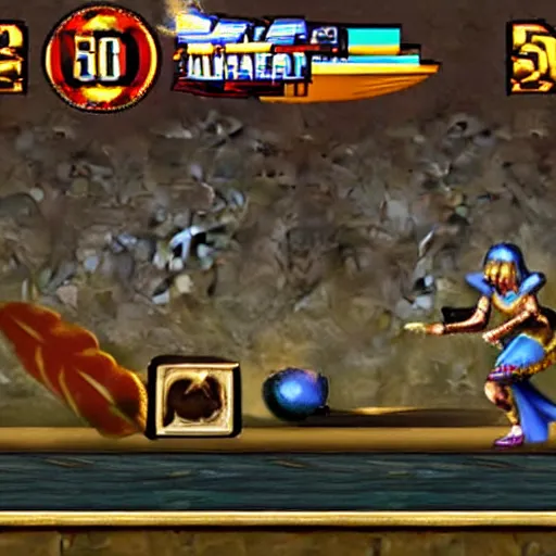 Prompt: Cleopatra in Super Smash Bros Melee, gameplay screenshot