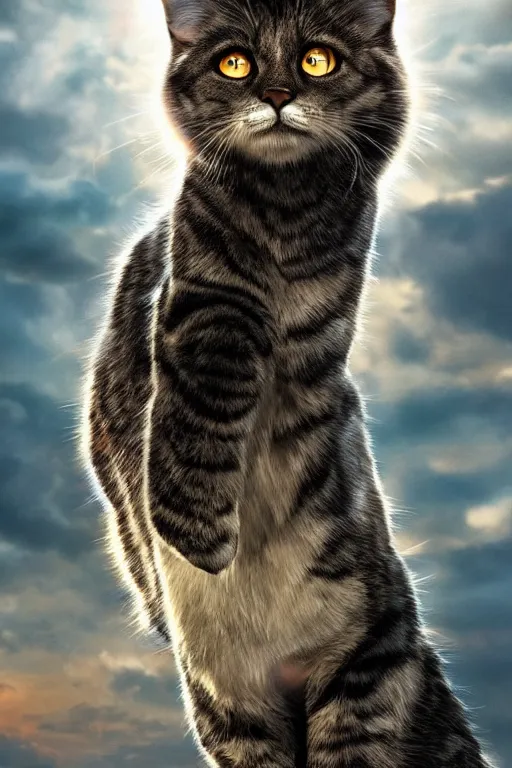 Image similar to a movie poster for warrior cats, depth of field, sun flare, hyper realistic, very detailed, backlighting, cgi, by wayne mclouglin