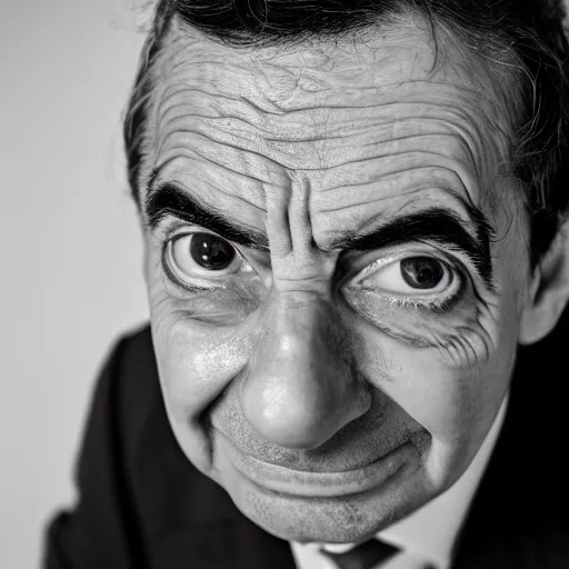 Image similar to A portrait mr bean elizabeth teams up with a teenage mr bean, perfect faces, 50 mm, award winning photography