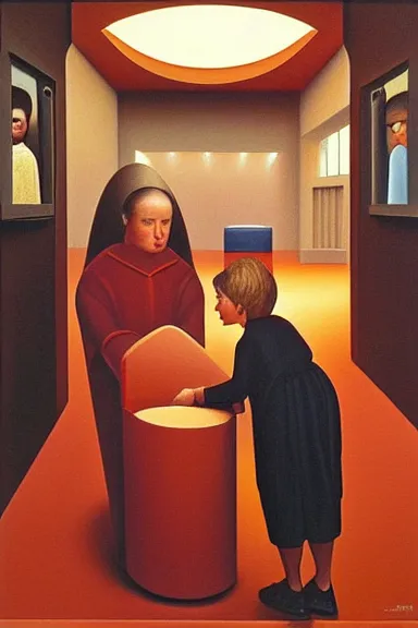 Image similar to oil painting by george tooker