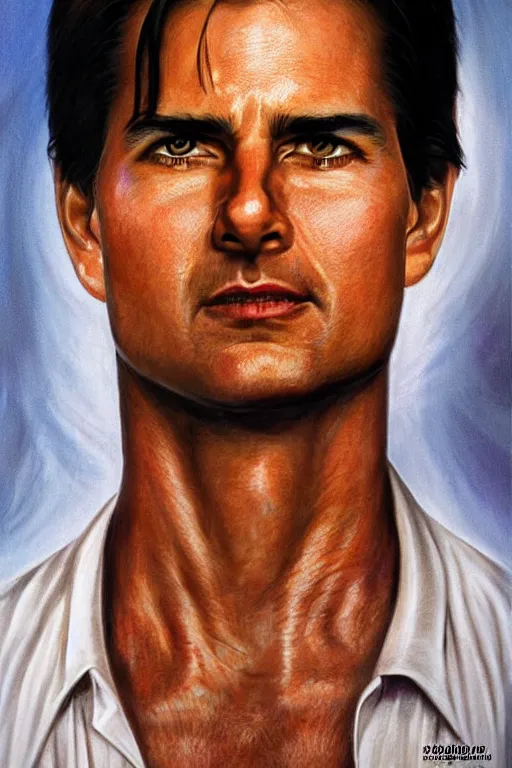 Image similar to Indian God Mahavishnu Tom Cruise, hyperrealistic portrait