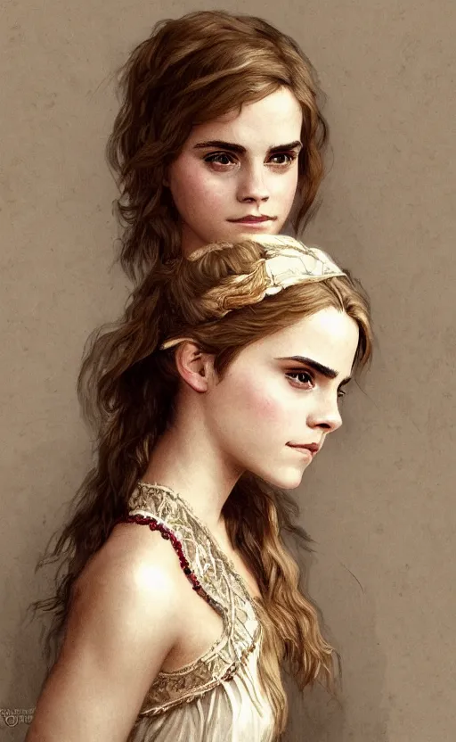 Image similar to emma watson, annasophia robb, traditional corsican, intricate, highly detailed, artstation, illustration, jurgens, rutkowski, bouguereau