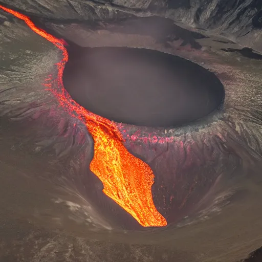 Image similar to elderly man skydiving over a volcano, smiling, happy, volcano, hot, eruption, magma, lava, canon eos r 3, f / 1. 4, iso 2 0 0, 1 / 1 6 0 s, 8 k, raw, unedited, symmetrical balance, wide angle