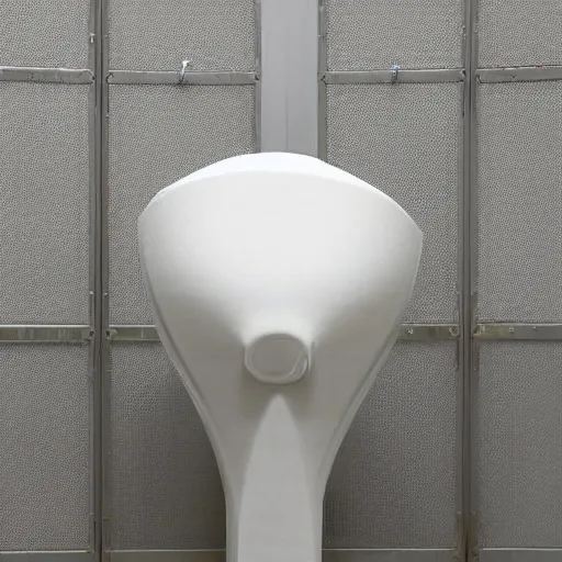 Prompt: a art documentation of an upside down urinal readymade object by Marcel Duchamp in the style of Hito Steyerl