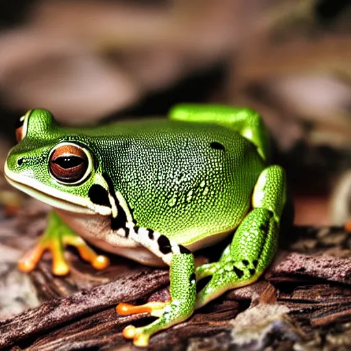 Image similar to Lady Frog photograph, sharp focus, realistic