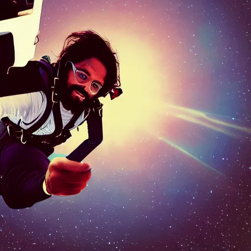 Image similar to a macro portrait of Jesus taking a selfie while skydiving, hyperdetailed, artstation, 8k,