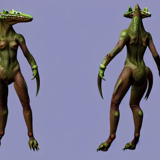 Image similar to 3D render of a beautiful feminine anthro reptile tail smooth scales scaled fursona Argonian in Skyrim, pose mod, in-game screenshot, loverslab, furaffinity