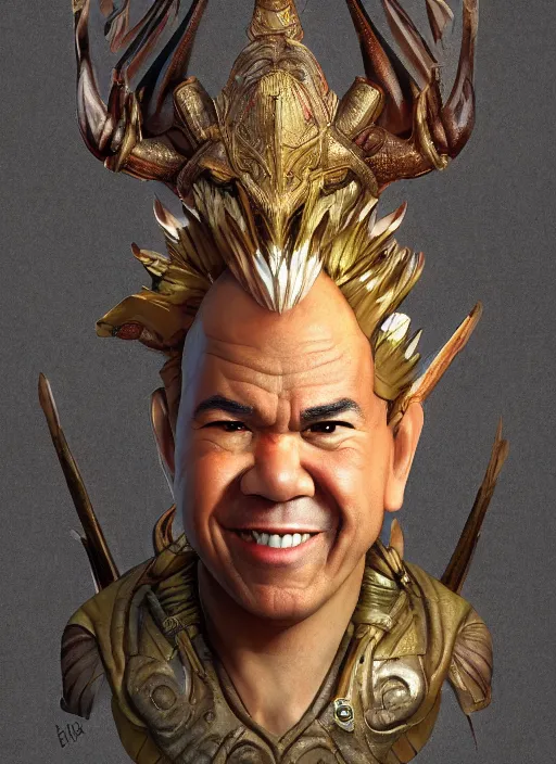 Image similar to Gilbert Gottfried as a God, detailed digital art, trending on Artstation